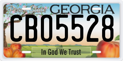 GA license plate CBO5528