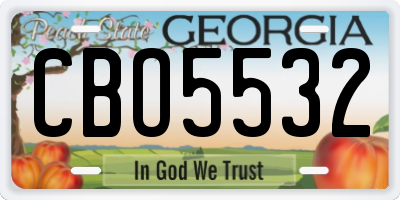 GA license plate CBO5532