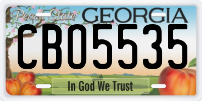 GA license plate CBO5535