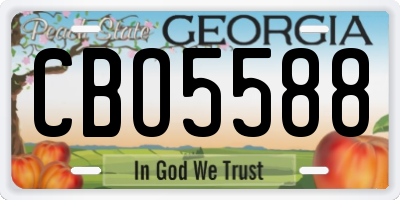 GA license plate CBO5588