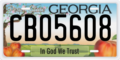 GA license plate CBO5608