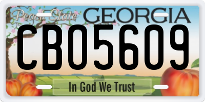 GA license plate CBO5609