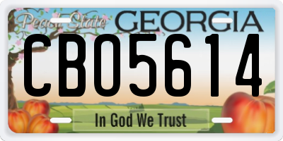 GA license plate CBO5614