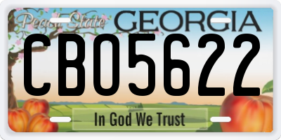 GA license plate CBO5622