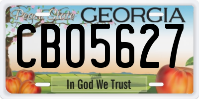 GA license plate CBO5627