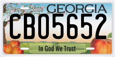GA license plate CBO5652