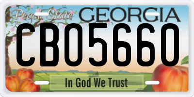 GA license plate CBO5660
