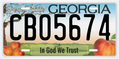 GA license plate CBO5674