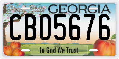 GA license plate CBO5676