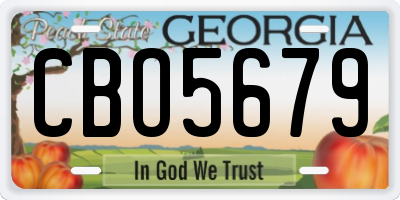 GA license plate CBO5679