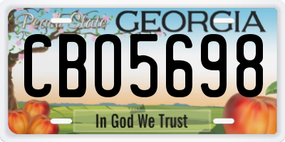 GA license plate CBO5698