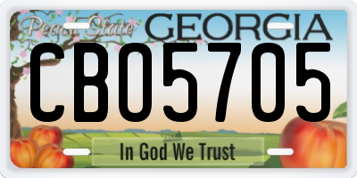 GA license plate CBO5705