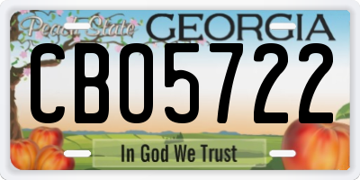 GA license plate CBO5722