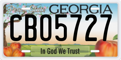 GA license plate CBO5727