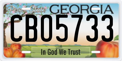 GA license plate CBO5733