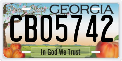 GA license plate CBO5742