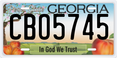 GA license plate CBO5745