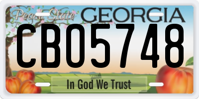 GA license plate CBO5748