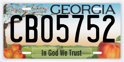 GA license plate CBO5752