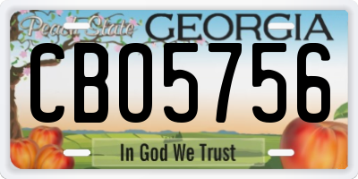 GA license plate CBO5756