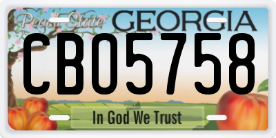 GA license plate CBO5758
