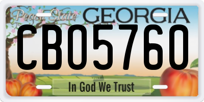 GA license plate CBO5760