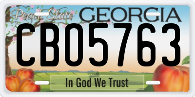 GA license plate CBO5763