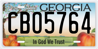 GA license plate CBO5764