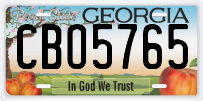 GA license plate CBO5765