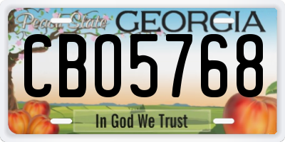 GA license plate CBO5768