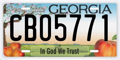GA license plate CBO5771