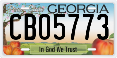 GA license plate CBO5773