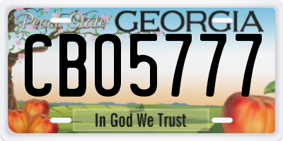 GA license plate CBO5777