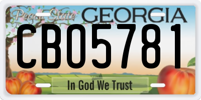 GA license plate CBO5781