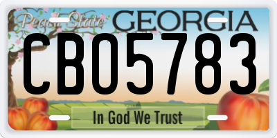 GA license plate CBO5783