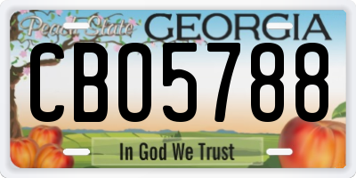 GA license plate CBO5788