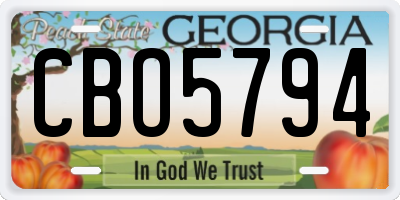 GA license plate CBO5794