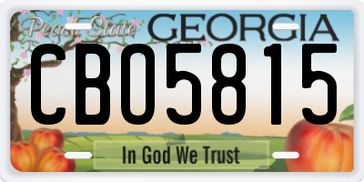 GA license plate CBO5815