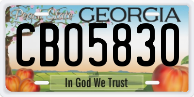 GA license plate CBO5830