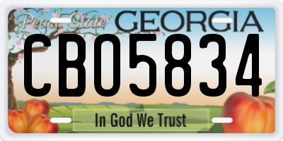GA license plate CBO5834