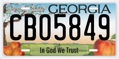 GA license plate CBO5849