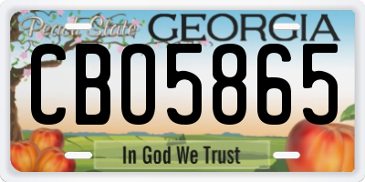 GA license plate CBO5865