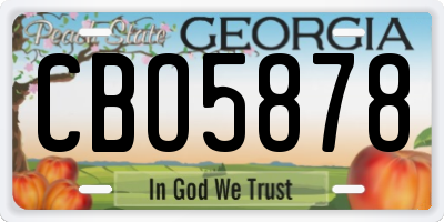 GA license plate CBO5878