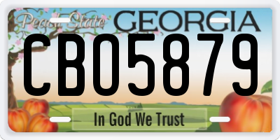GA license plate CBO5879