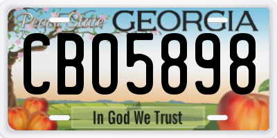 GA license plate CBO5898