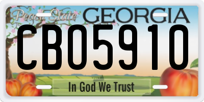GA license plate CBO5910