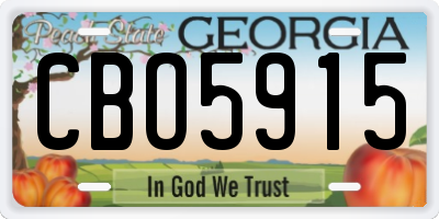GA license plate CBO5915
