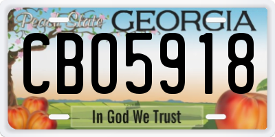 GA license plate CBO5918