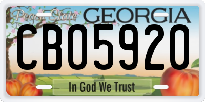GA license plate CBO5920