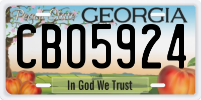 GA license plate CBO5924